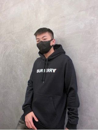 Burberry  印花文字帽T(藍)