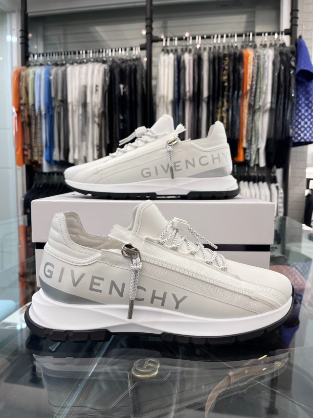 GIVENCHY 側邊文字拉鍊小白鞋