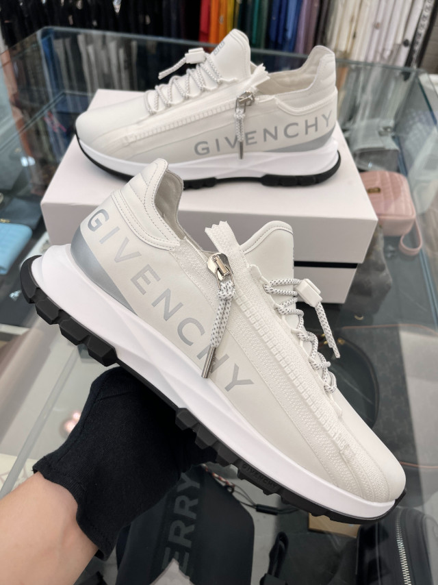 GIVENCHY 側邊文字拉鍊小白鞋