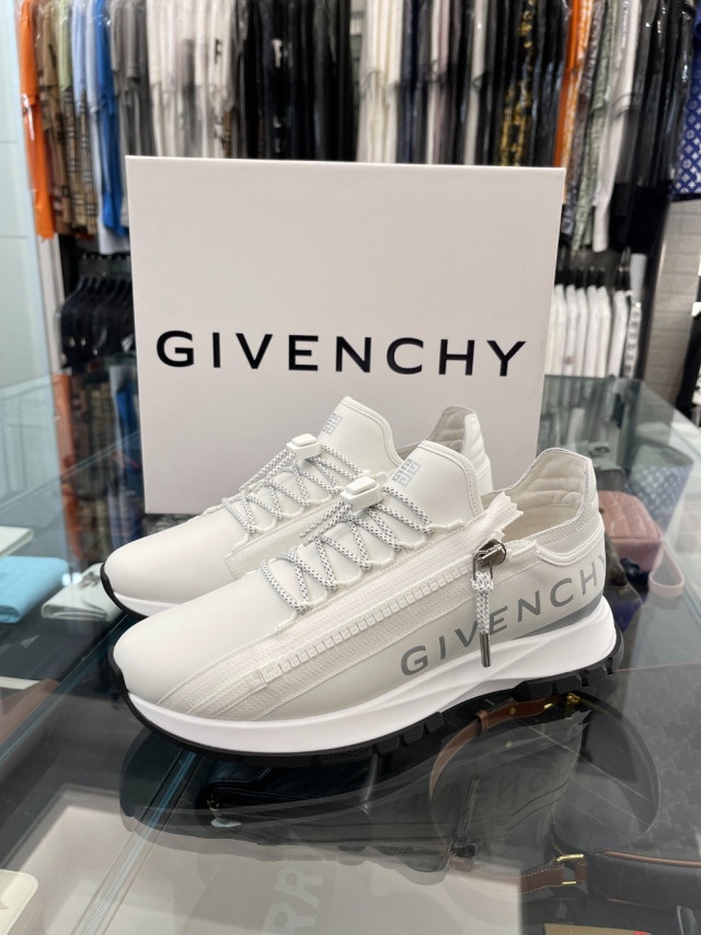 GIVENCHY 側邊文字拉鍊小白鞋