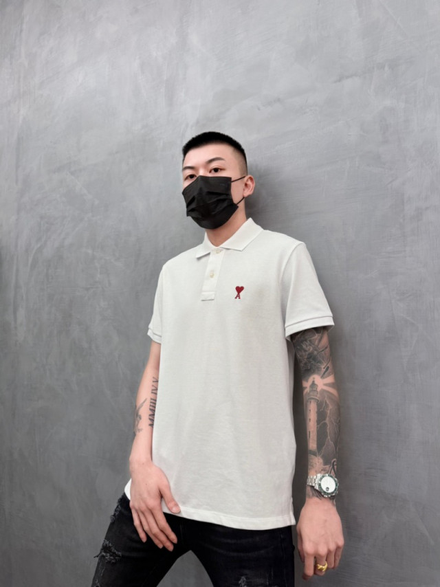 Ami 紅色愛心POLO衫