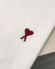 Ami 白色小愛心刺繡短T