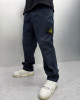 STONE ISLAND石頭島海軍藍徽章直筒長褲