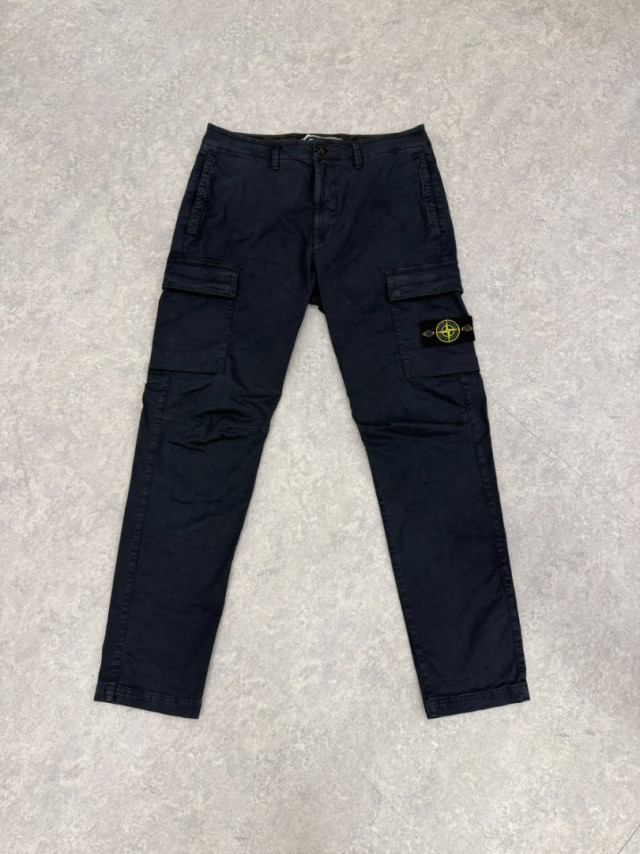 STONE ISLAND石頭島海軍藍羅盤徽章工裝褲