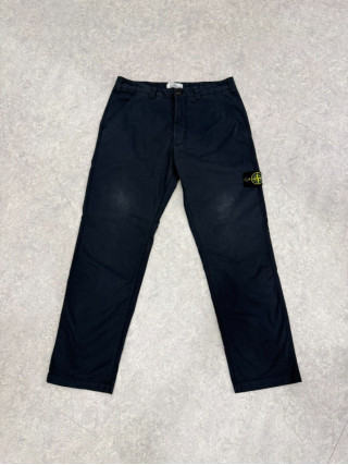 STONE ISLAND石頭島海軍藍徽章直筒長褲