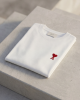 Ami 白色小愛心刺繡短T